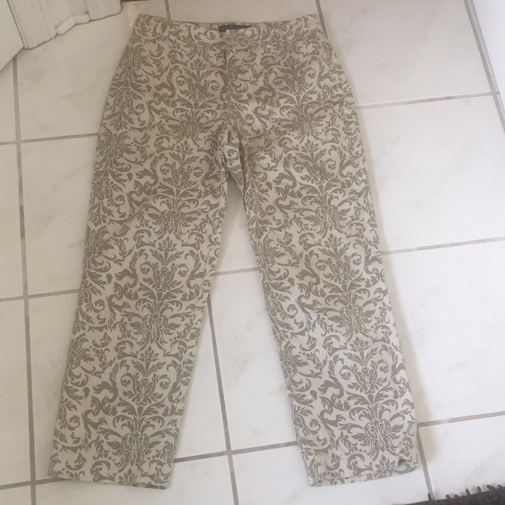 Cream and white capris